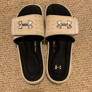White Under Armour Slides